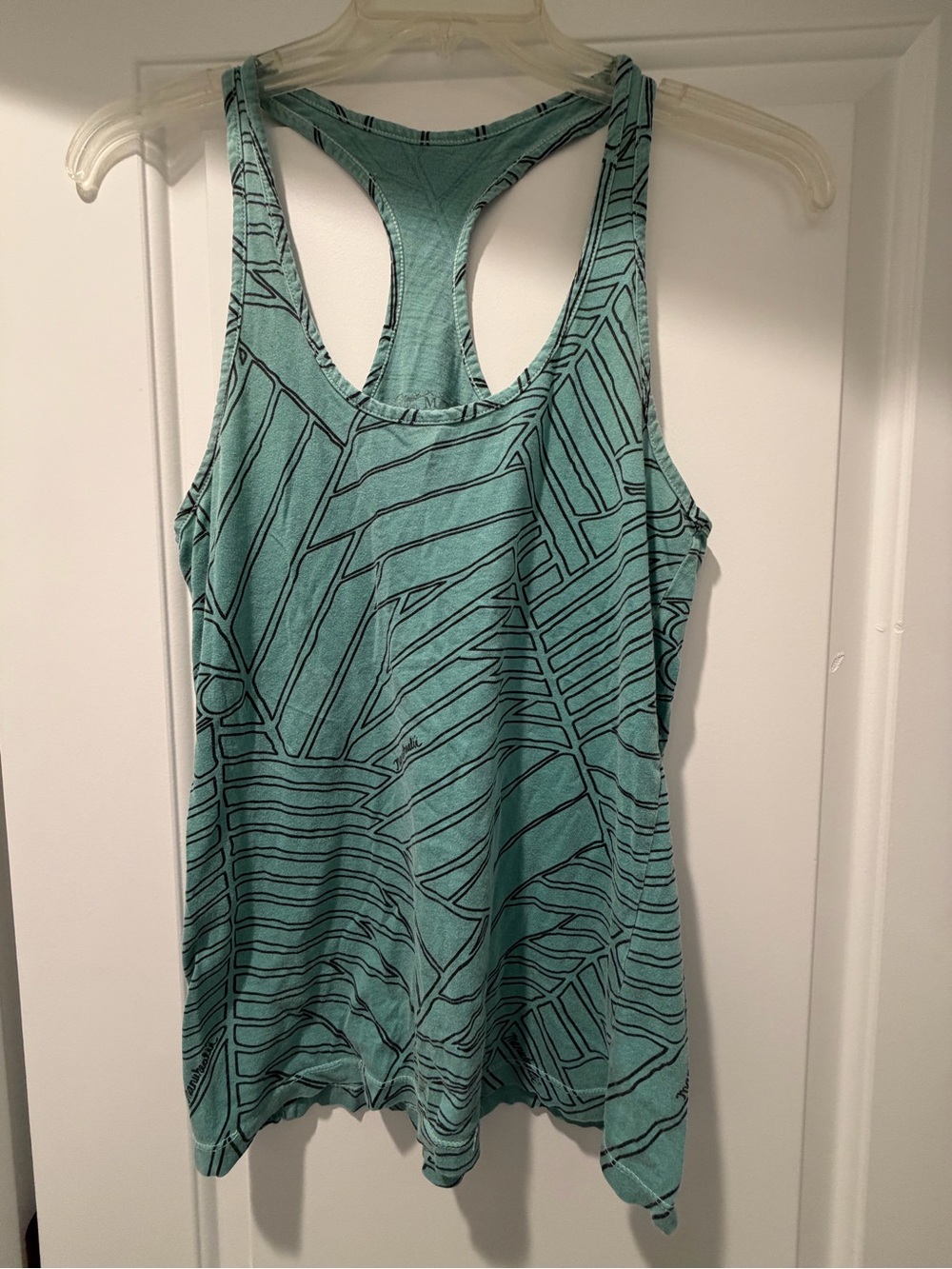 Manuheali’i Women’s Racerback Tank Top - Teal Leaf Print